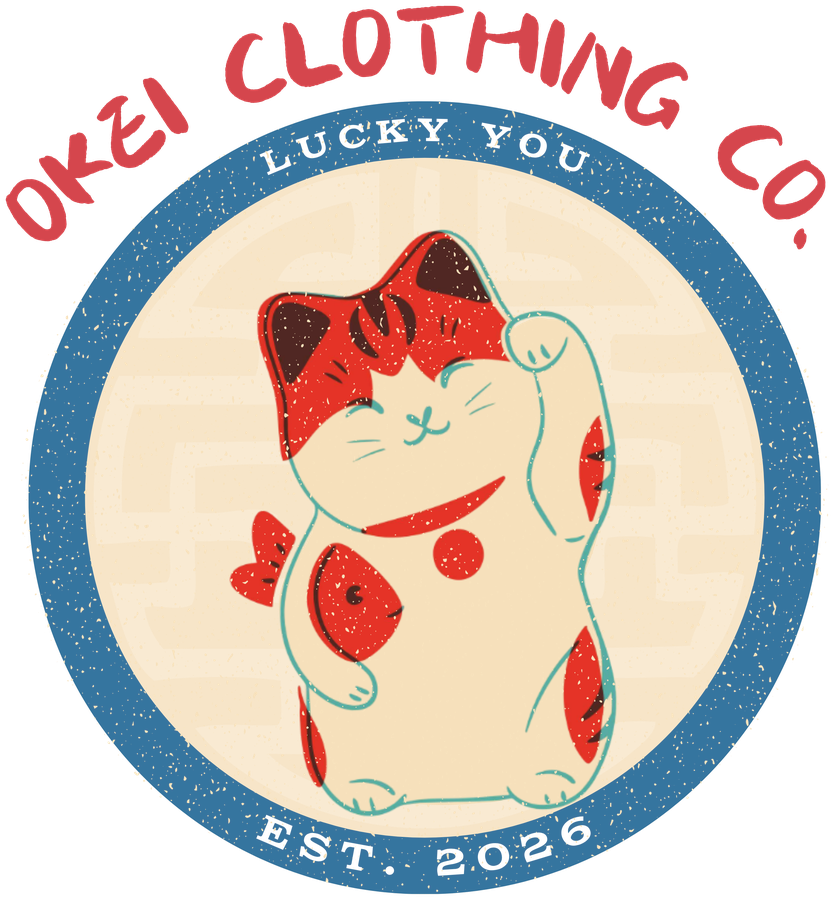 Okei Clothing Co. — lucky cat badge logo